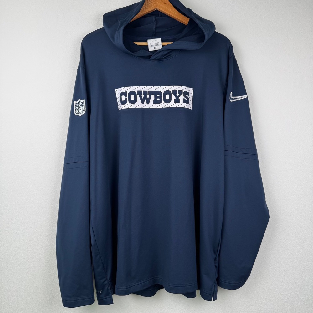 Nike Hoodie Mens XXL Navy Blue Excellent Dallas Cowboys NFL Dri-FIT Athleisure